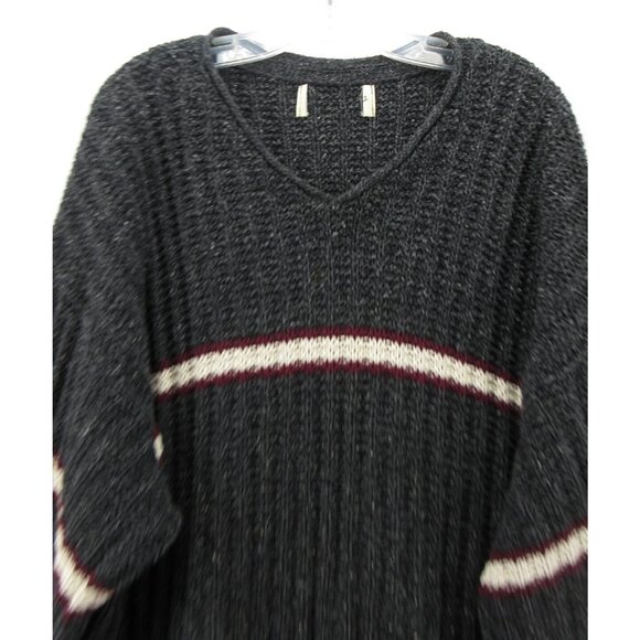 VINTAGE Eddie Bauer Sweater XL Pullover Striped Chunky Knit Grandpa 90s - Picture 2 of 11